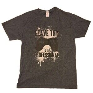 "Leave This to the Professional" Men’s Medium Gray Gamer Pro T-Shirt Cotton-Poly